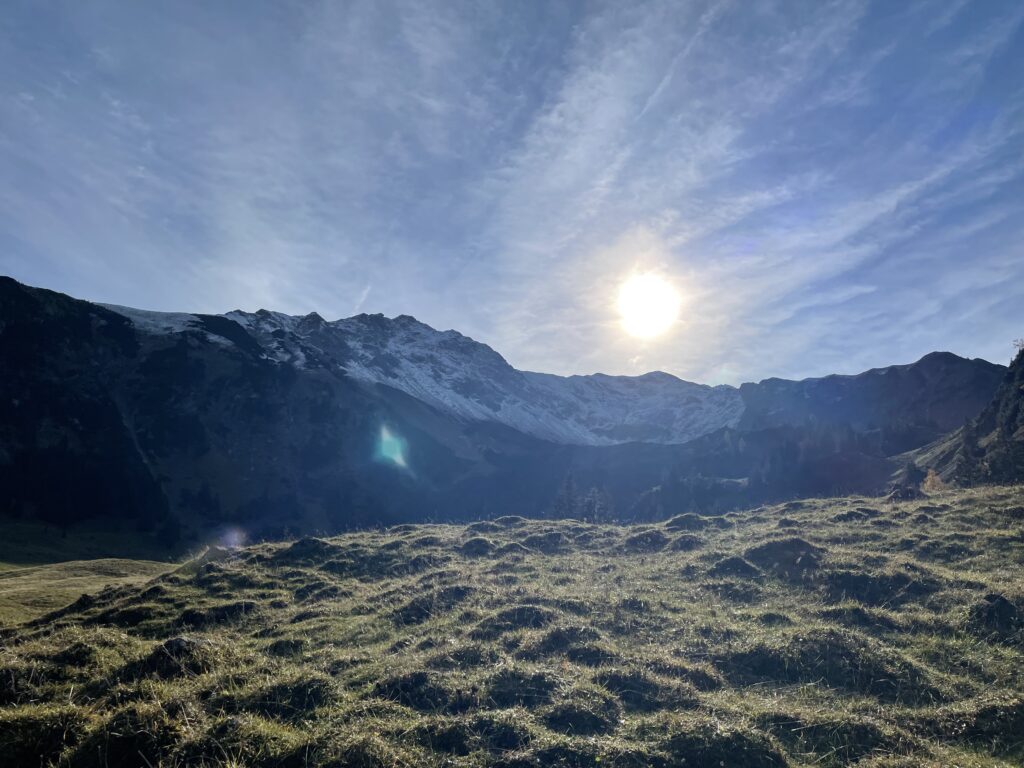 Kurz vor der Willersalpe sieht man die vordere Schafswanne 